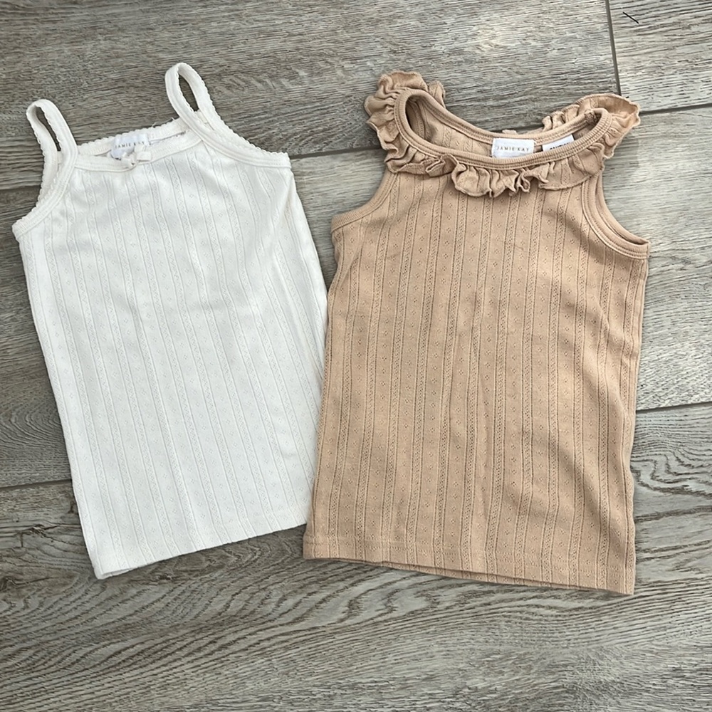 Jamie Kay Pointelle tops. Size 4T.  Run small!